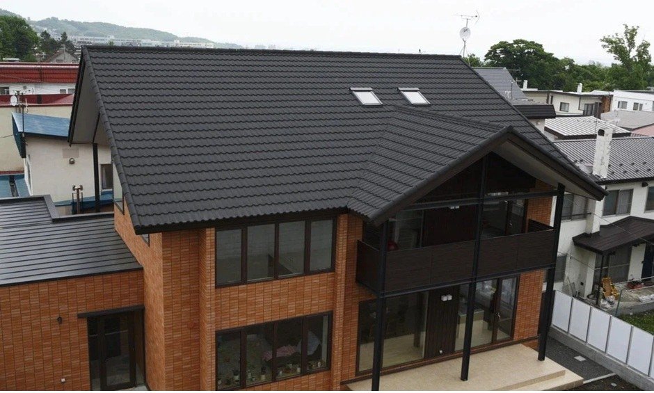 Modern home with premium stone coated roofing